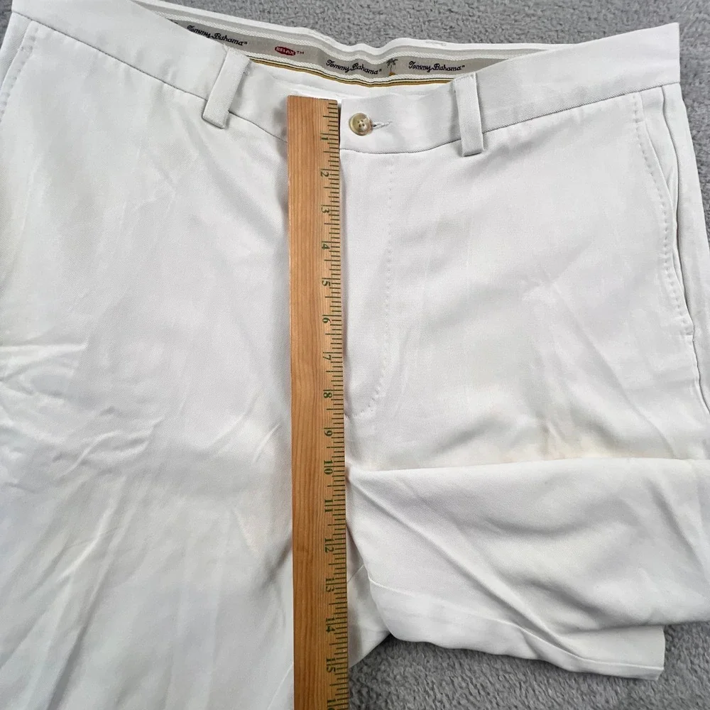 Tommy Bahama Silk Shorts Mens‎ 36 White Relax Flat Front Tropical Beach Casual
